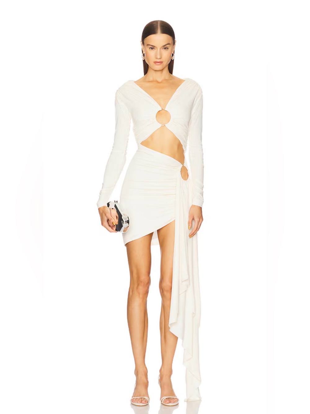 Michael Costello X Revolve Kurt Cutout Mini Dress Ivory "White" Bridal Sz Small